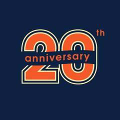 20 years anniversary vector logo, icon. Graphic design element with number