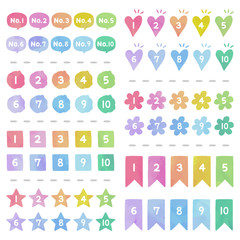 数字 アイコン 水彩  / vector eps