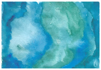 abstract green blue storm ocean watercolor background