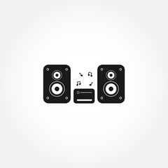 speakers with subwoofer icon. isolated vector element
