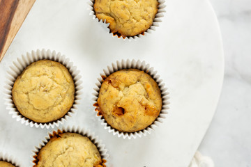 Banana Nut Muffins in Foil Cupcake Paper