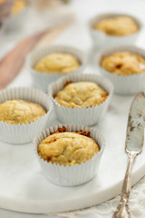 Banana Nut Muffins in Foil Cupcake Paper