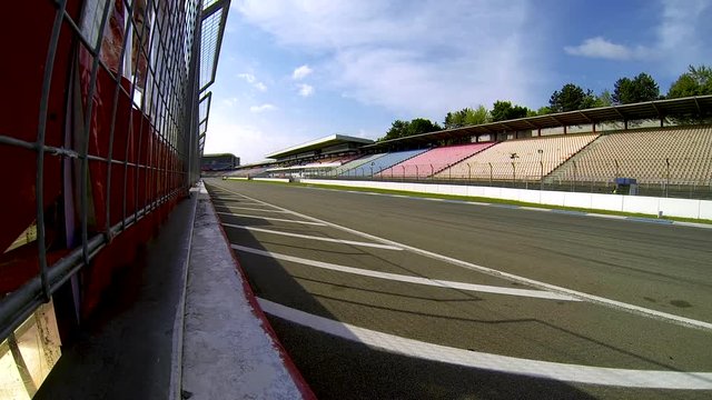 Racing car on speedway