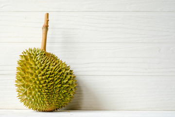 King of fruits durian on white background, Durian smelly and tasty from Thailand in South East Asia.