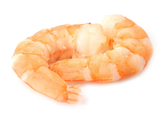 two boiled shrimp