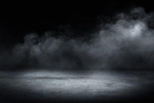 concrete floor and smoke background © memorystockphoto