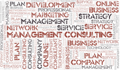 Management Consulting typography  word cloud.
