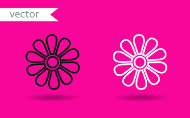 Daisy vector icon, symbol. White and black vector desgin. Modern, simple flat vector illustration for web site, mobile app or poster design.