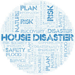 House Disaster typography  word cloud.