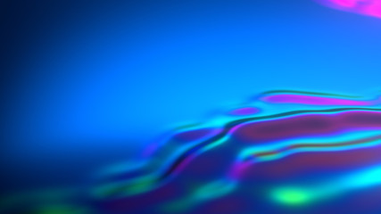 Neon Iridescent Abstract Glow Rainbow Spectral Waves Surface 