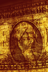 One dollar paper bill, financial background.