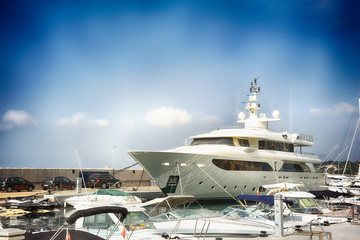 Spain, Valencia, Alicante, Altea, Altea Hills - July 21, 2017:  Yacht club