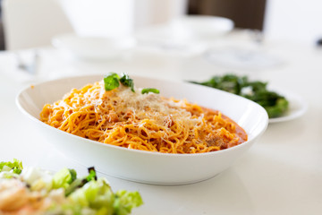 Spaghetti All’amatriciana With Broccolini  