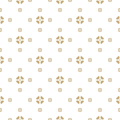 Vector gold and white background. Abstract geometric floral seamless pattern. Elegant abstract golden ornament in oriental style. Subtle ornamental texture. Repeat design for decor, fabric, prints