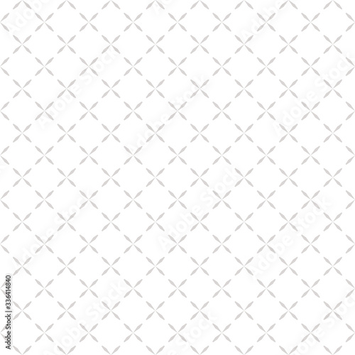 Minimalist Seamless Pattern With Small Crosses Simple Floral Shapes Abstract Geometric Texture In Soft Pastel Colors White Beige Subtle Repeat Background Light Elegant Design For Decor Prints Wall Mural Olgastocker