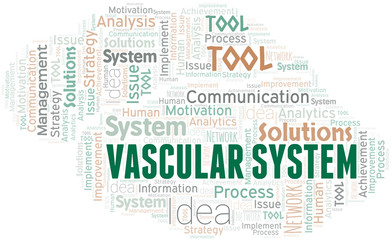 Fototapeta premium Vascular System typography vector word cloud.