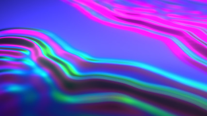 Neon Iridescent Abstract Glow Rainbow Spectral Waves Surface 