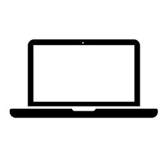 Laptop black icon in trendy flat style isolated on white background. Computer symbol for your web site design or logo or app or UI. Vector illustration, EPS10.