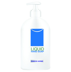 Vector Hand soap. Liquid hand soap, Hand Sanitizer pump plastic bottle. Remove germs.