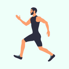 Fototapeta na wymiar hombre corriendo, rutina de ejercicios, entrenamiento