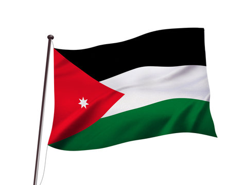 ヨルダンの国旗イメージ、3dイラストレーション