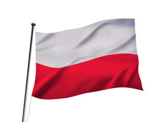 Fototapeta na wymiar ポーランドの国旗イメージ、3dイラストレーション