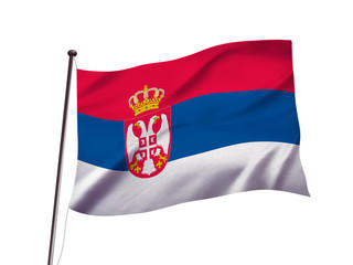 セルビアの国旗イメージ、3dイラストレーション