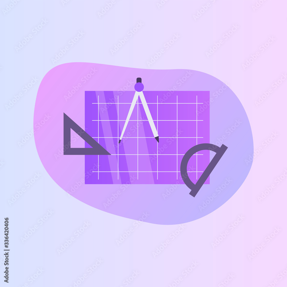 Poster planning idea engineering blueprint concept icon with modern color full and fluid shape wave