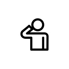 Military Salutes Army Outline Icon Vector Illustration
