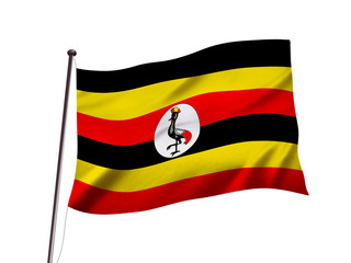 ウガンダの国旗イメージ、3dイラストレーション