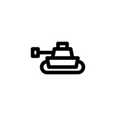Military Tank Army Outline Icon Vector Illustration

