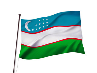 ウズベキスタンの国旗イメージ、3dイラストレーション
