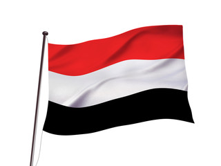 イエメンの国旗イメージ、3dイラストレーション