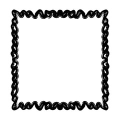 Doodle frame. Floral and geometric patterns.Black and white image.Outline drawing by hand.Vector image
