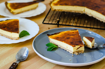 A slice of Parisian Flan - a French Custard Pie