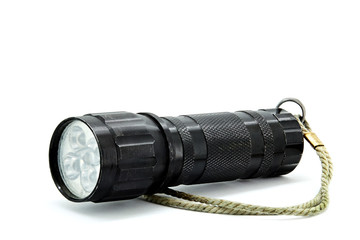 LED flashlight that has a rope to hold in your hand during a hiking trip or in extreme conditions.