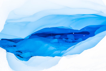 Ice cave on the glacier Perito Moreno in Patagonia