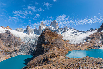 Lake at the bottom of the Fitz Roy mount in Argentina (Patagonia)