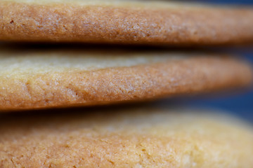 close up of a stack of home made cookies 