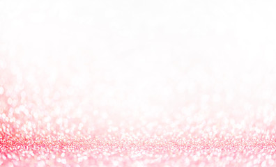 Light pink bokeh background. Pastel blur glitter abstract wallpaper.