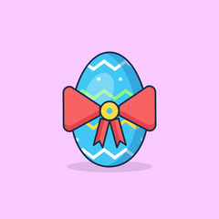 Flat Illustration Vector Graphic of Egg and Cute Tape. Perfect for Happy Easter Element, Web Banner, Social Media, and etc.