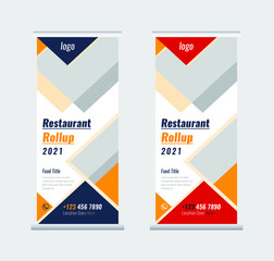 Food restaurant roll up banner design