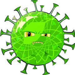 image of an evil green virus