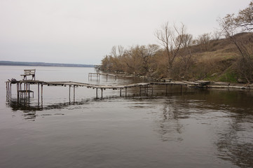 River bridges for fishermen and fishing