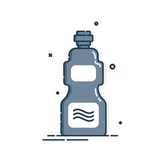 Cosmetic container. Body care hygiene. Blank package bottle. Plastic cosmetic jar product. Beauty product package. Body lotion drop. Oil, lotion, shampoo. Treatment mockup design. Outline object