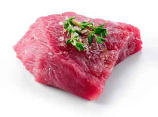 Meat. Raw fresh meat piece. Beef isolated. Fresh beef on white background. With clipping path.