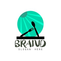 Restaurant logos, kitchen utensils with frames and insulated white background