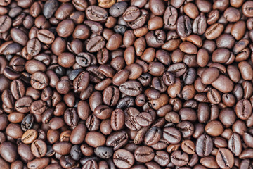 Background from roasted coffee beans. Elite coffee.