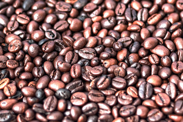 Background from roasted coffee beans. Elite coffee.