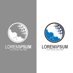 Globe logo design illustration with simple 